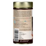 Organic Wellness Assam Black Tea 100 gm Tin product packaging label displaying directions for use, daily dosage, storage guidelines, and certified manufacturer details