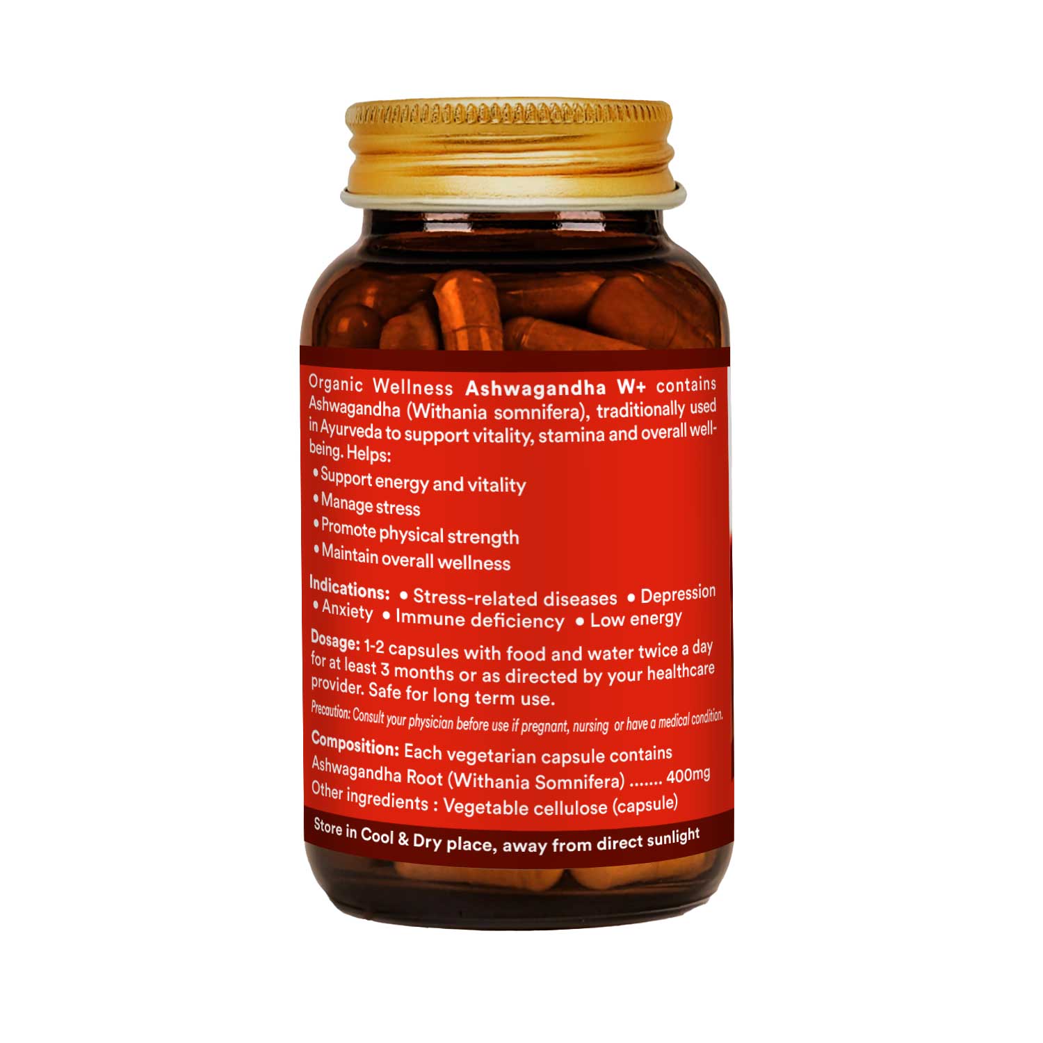 Ashwagandha-W+-90-caps-170X57-mm-L Ashwagandha | Certified Ashwagandha | For Immunity, Stress Relief & General Wellness | 90 Capsule Bottle - Image 13