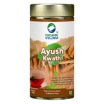 Organic Wellness Ayush Kwath 100 grams Tin Pack authentic retail packaging front view showcasing bottle / container, brand logo, and certified organic seal