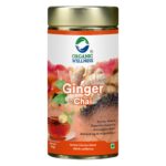 Organic Wellness Ginger Chai 100 grams Tin Pack authentic retail packaging front view showcasing bottle / container, brand logo, and certified organic seal