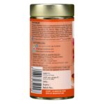 Organic Wellness Ginger Chai 100 grams Tin Pack product packaging label displaying directions for use, daily dosage, storage guidelines, and certified manufacturer details
