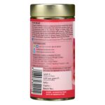 Organic Wellness Blossom Hibiscus 100 grams Tin Pack product packaging label displaying directions for use, dosage recommendations, and health benefits