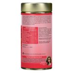 Organic Wellness Blossom Hibiscus 100 grams Tin Pack product packaging label displaying nutritional values, ingredients, and manufacturer information