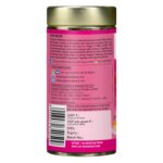 Organic Wellness Tulsi Indian Rose Tea 100g product packaging label displaying directions for use, dosage recommendations, and health benefits