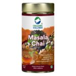 Organic Wellness Masala Chai 100 grams Tin Pack authentic retail packaging front view showcasing bottle / container, brand logo, and certified organic seal