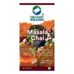 Organic Wellness Masala Chai 25 Teabags authentic retail packaging front view showcasing bottle / container, brand logo, and certified organic seal
