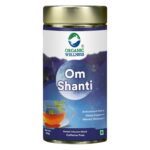 Organic Wellness Om Shanti 100 grams Tin Pack authentic retail packaging front view showcasing bottle / container, brand logo, and certified organic seal