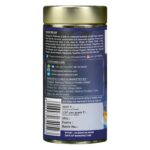 Organic Wellness Om Shanti 100 grams Tin Pack product packaging label displaying directions for use, daily dosage, storage guidelines, and certified manufacturer details