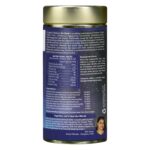 Organic Wellness Om Shanti 100 grams Tin Pack side packaging label showing nutritional information, certified organic ingredients, active compounds, and dietary values