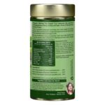 Organic Wellness The Original Tulsi 100 grams Tin Pack side packaging label showing nutritional information, certified organic ingredients, active compounds, and dietary values