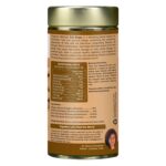 Organic Wellness Tulsi Ginger 100 grams Tin Pack product packaging label displaying nutritional values, ingredients, and manufacturer information