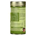 Organic Wellness Sweet Neem 100 grams Tin Pack side packaging label showing nutritional information, certified organic ingredients, active compounds, and dietary values