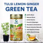 Organic Wellness Tulsi Lemon ginger Green Tea 100 grams Tin Pack - Image 5