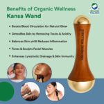Organic Wellness Face Massager Acupoint Kansa Wand Massager With Wooden Handle For Detoxification And Deep Relaxation - Image 2