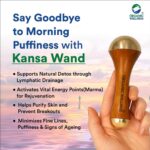 Organic Wellness Face Massager Acupoint Kansa Wand Massager With Wooden Handle For Detoxification And Deep Relaxation - Image 3