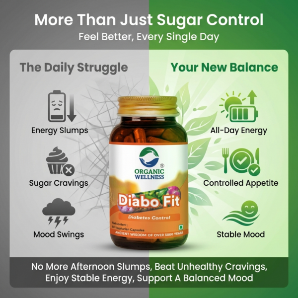 Key health benefits and wellness features of Organic Wellness Diabo-Fit 90 Capsules