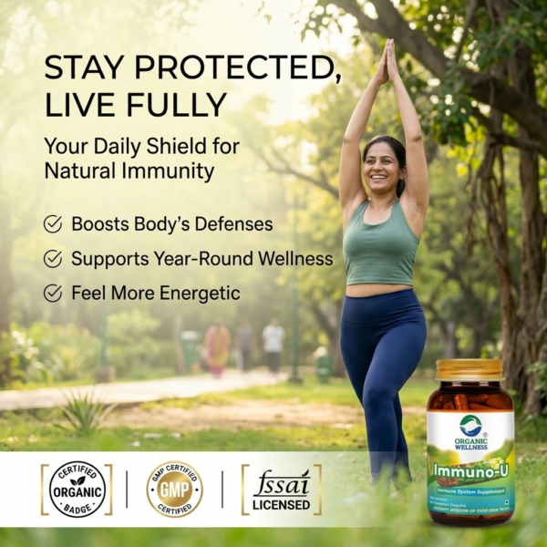 Key health benefits and wellness features of Organic Wellness Immuno-U 90 Capsules