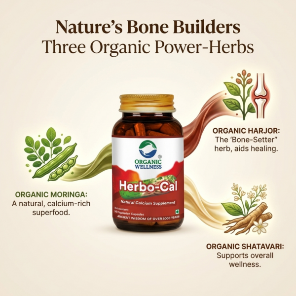 Key health benefits and wellness features of Organic Wellness Herbo-Cal 90 Capsules