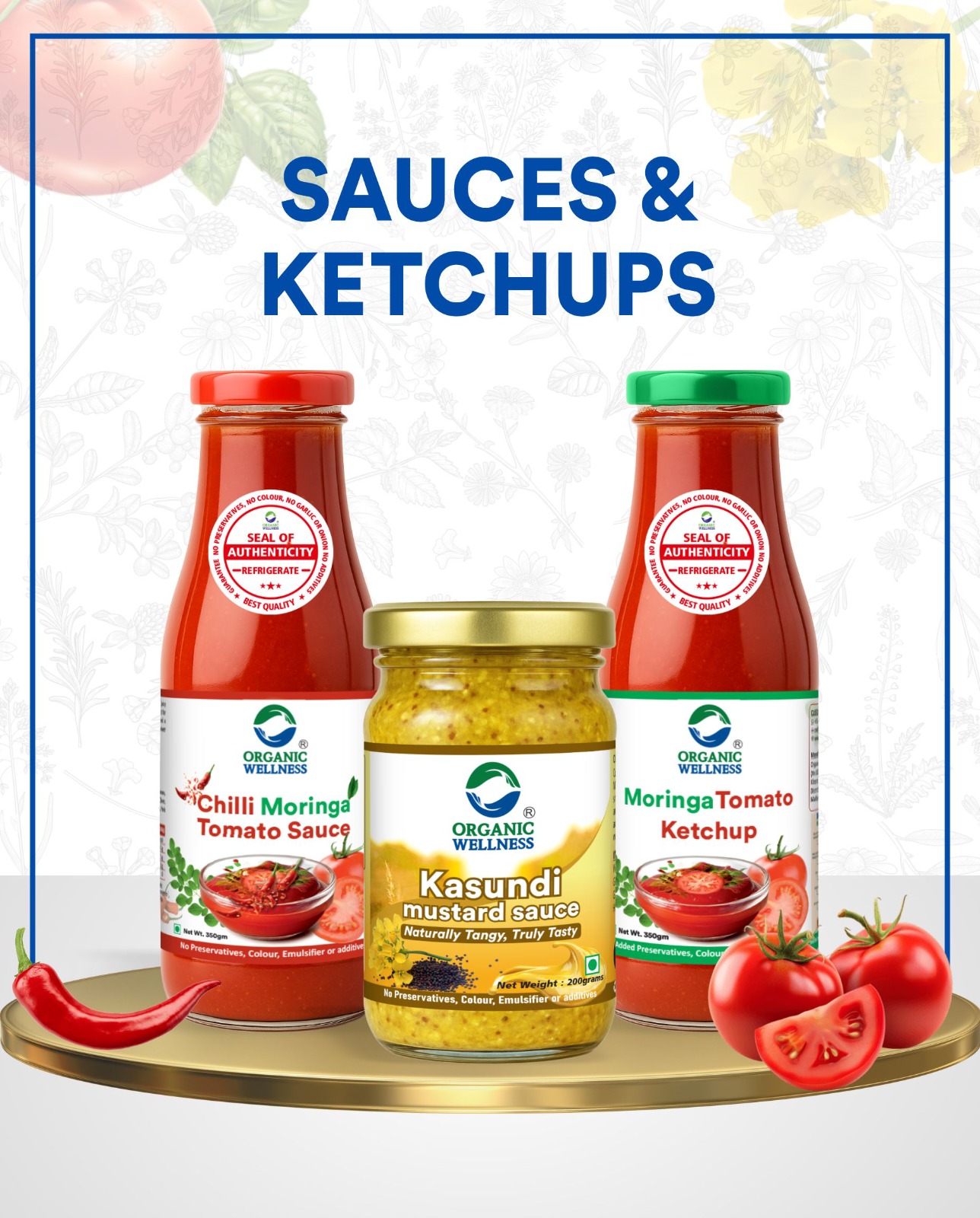 Organic Wellness Artisanal Sauces and Ketchups Range