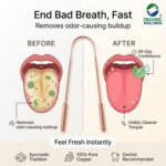 Organic Wellness Pure Copper Tongue Cleaner | An Anti-Microbial Tongue Cleaner for Managing Oral Health | Reduces Bad Breath & Supports Digestive Health | Comfortable & Flexible Handle | Easy & Safe to Use - Image 3