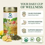 Organic Wellness Tulsi Lemon ginger Green Tea 100 grams Tin Pack - Image 11