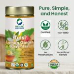 Organic Wellness Tulsi Lemon ginger Green Tea 100 grams Tin Pack - Image 10