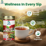 Organic Wellness Kadak Chai - CTC | Extra Strong Assam Tea | Black Tea | Kadak Chai Patti | Loose Tea - 100 gm Tin Pack - Image 4