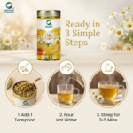 Organic Wellness Blossom Chamomile 100 grams Tin Pack - Image 4