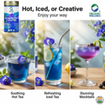 Organic Wellness 100% Natural Herbal Tea Butterfly Pea Flower Tea I Caffeine Free for Stress Relief I Memory Boosting Tea | Calming Tea, Brain Stimulant, Rich in Antioxidants (50 Gm) - Image 3