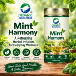 Organic Wellness Mint Harmony Herbal Tea | Caffeine-Free Mint & Tulsi Herbal Infusion | Peppermint, Spearmint, Lemongrass & Tulsi Blend | Refreshing & Soothing | 100 gm