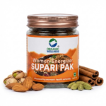 Organic Wellness Women Energizer Supari Pak 75 Gram Bottle product packaging front view showing authentic bottle / tin