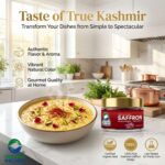 Secure packaging details and sealed container view of Organic Wellness Pure Kashmiri Saffron 1g