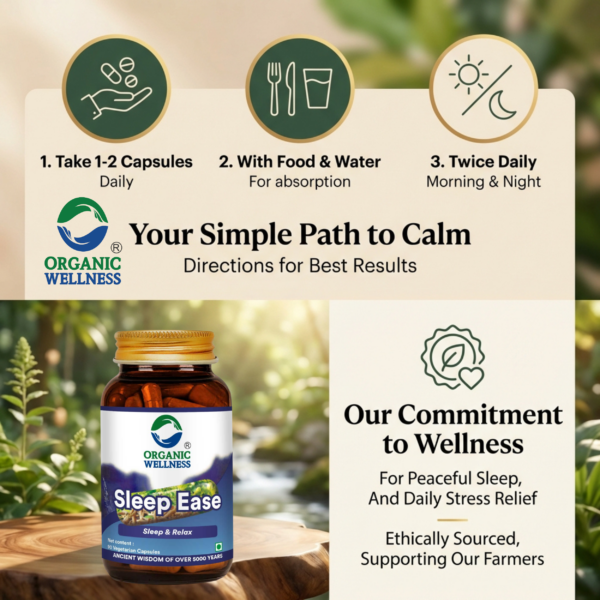Key health benefits, natural wellness properties, and features of Organic Wellness Sleep Ease - Om-Shanti 90 Capsules