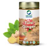 Organic Wellness Tulsi Ginger 100 grams Tin Pack product packaging front view showing authentic bottle / tin
