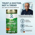 Nutritional facts, active compounds, and supplement details of Organic Wellness Tulsi Moringa 100 grams Tin Pack